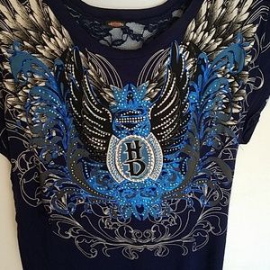 Harley Davidson t-shirt.